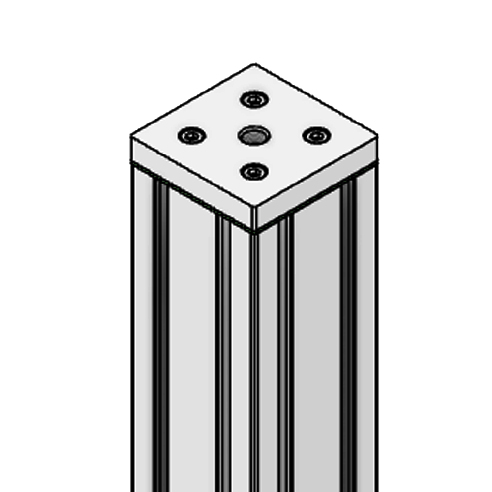 32-909014N-1SS MODULAR SOLUTIONS PNEUMATIC PLATE 90MM X 90MM WITH GASKET 1/4" NPT THREADED CENTER THRU HOLE